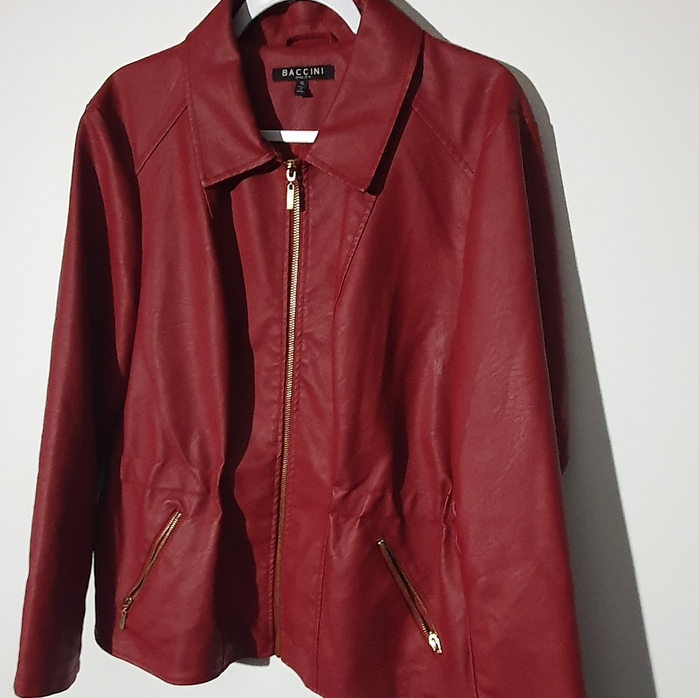 Women's Crimson RED LEATHER Jacket